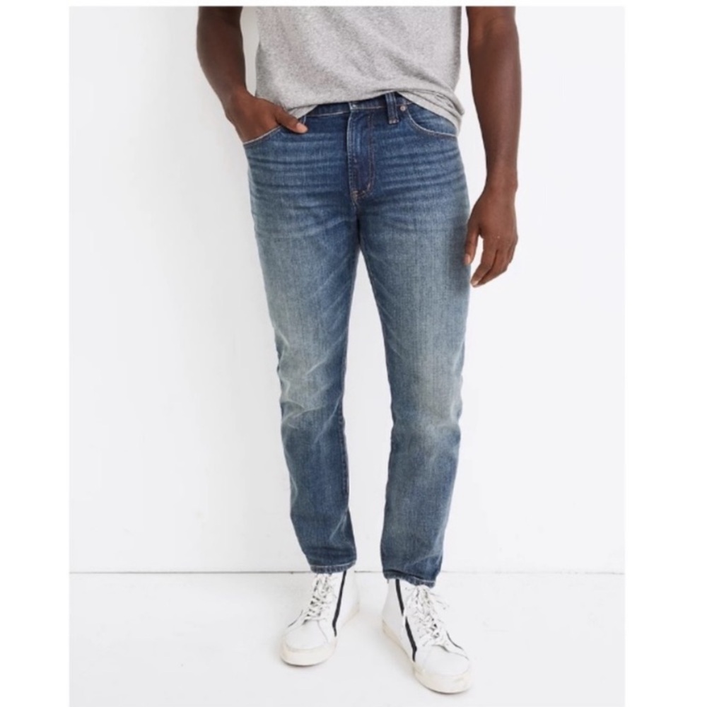 NWT Mens Madewell Athletic Slim Blue Jeans Flex Stretch Denim N1995 SIZE 34 x 34 - Picture 3 of 4